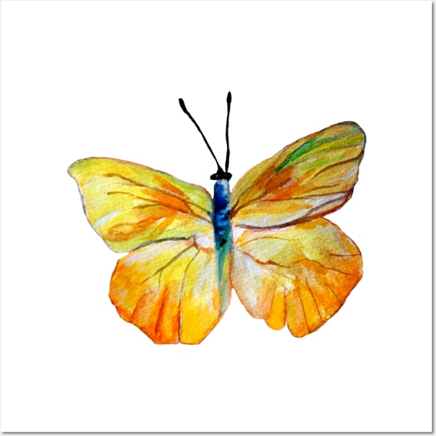 Yellow Butterfly Wall Art by Manitarka